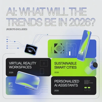 Mentor guiding a student with abstract AI motifs in the background