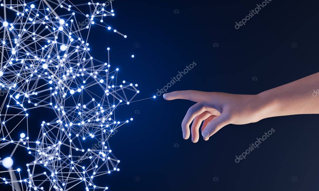 Abstract geometric pattern with human touch