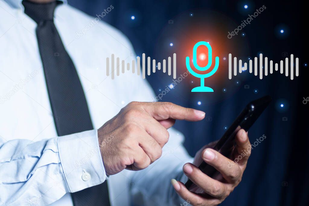 Stylized microphones and waveforms